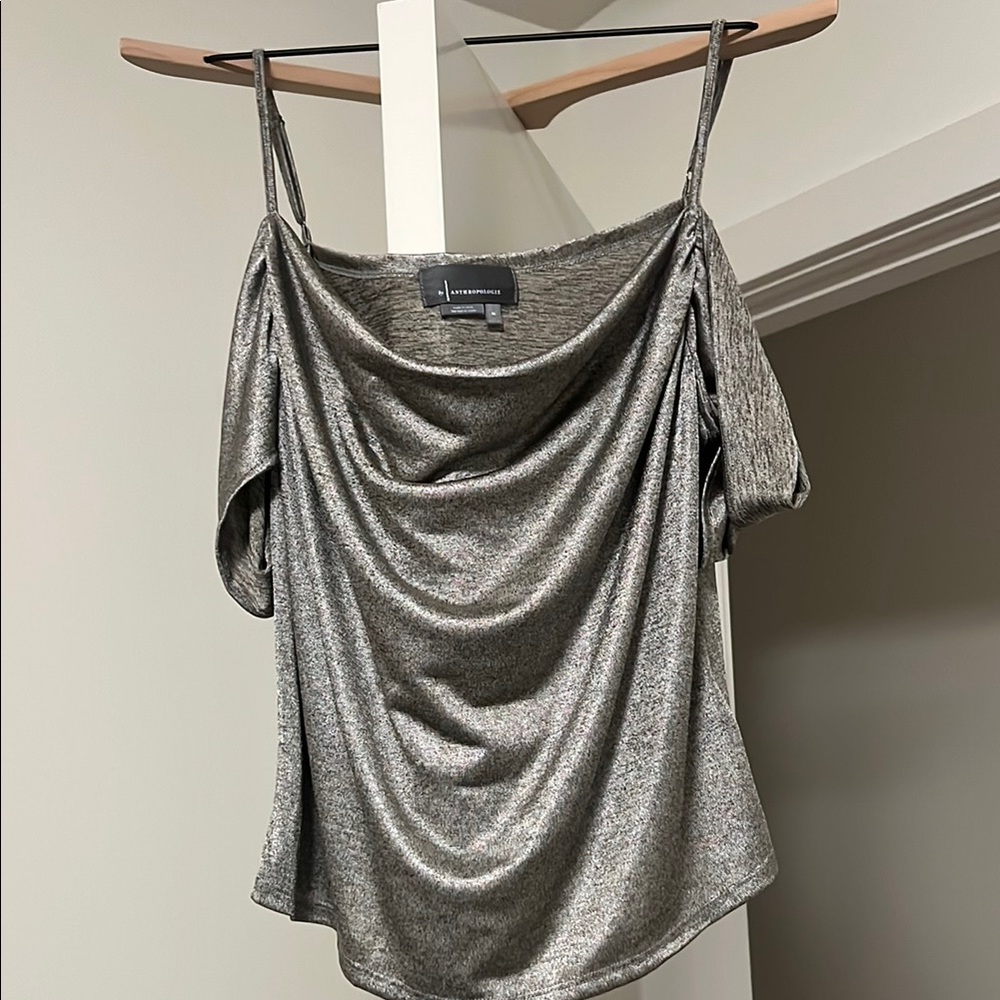 Anthropologie Cowl Neck Off The Shoulder Top
